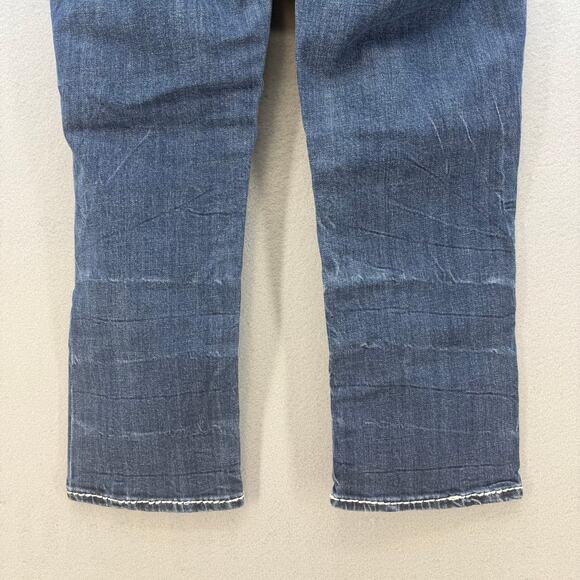 Vigoss Jeans Women's 3/4x21 Blue The Chelsea Capri Embellished Rose Gold Pocket - Picture 9 of 14